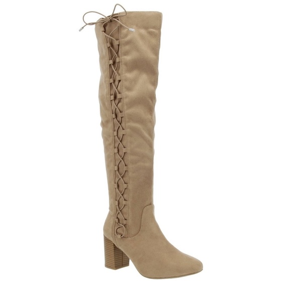 Boots Sugar Macon Tall Over The Knee Heeled Women’s Boots - Picture 2 of 6
